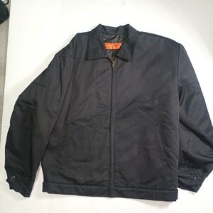 Red Kap Work Jacket Quilted Dark Blue Zip JT22BK Size Large